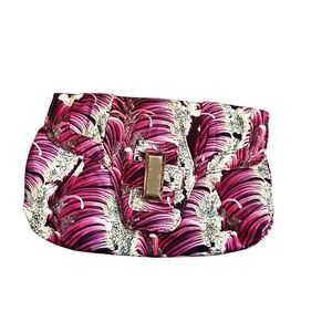 Christian Siriano Pink and White Patterned Clutch